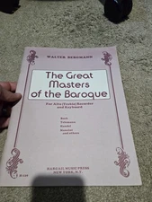 The Great Masters of the Baroque for Alto Recorder and Keyboard - Sheet Music