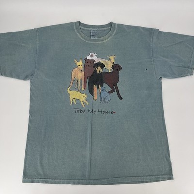 VTG Humane Society Dogs Cats T-Shirt - Take Me Home - Mens XL Tee - Mason Art