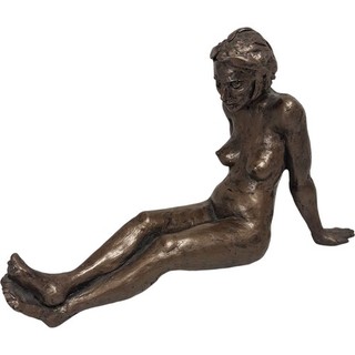 Bronze Figurine Seated Woman Sculpture Art Nouveau Style Preloved Collectable