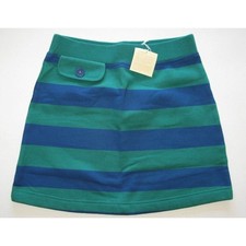 NEW MINI Boden girls knit skirt 4 5 XS preppy rugby stripe mini green blue prep