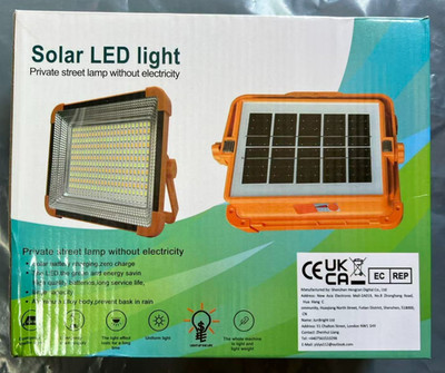 Solar LED Arbeitsleuchte aufladbar kabellos tragbar Fluter 5 Modi