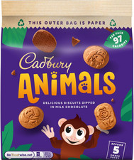 Cadbury Animals Mini Biscuits, Fun Animal Shaped Biscuits for Kids, 5 19.9 G Sna