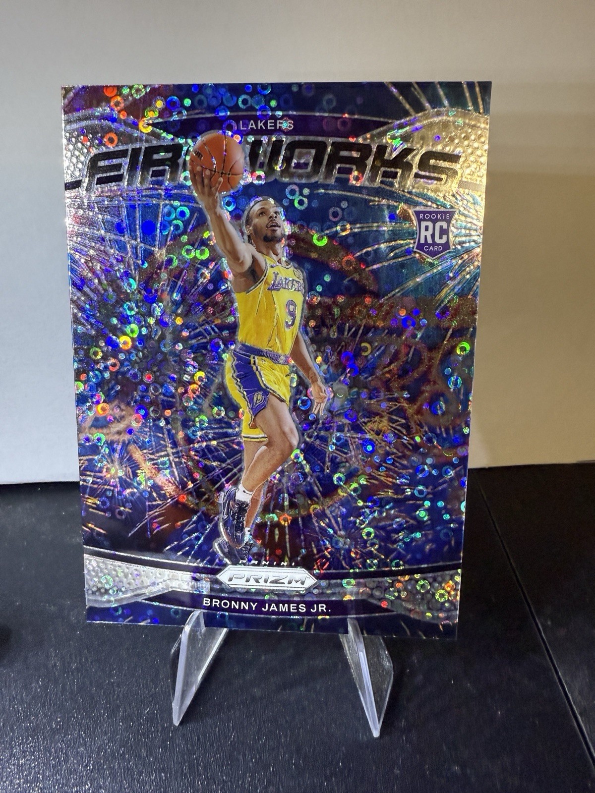 2024-25 Panini Prizm Fireworks Bronny James Fast Break Disco Prizm #14 Lakers 