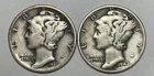 1937 and 1942 10C Mercury Dimes 90% Silver