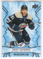 22/23 UD ICE KENT JOHNSON RC SP ROOKIE CARD #141. rookie card picture