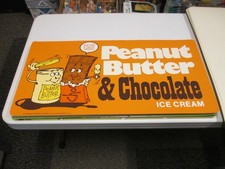 Baskin Robbins ice cream 1983 PEANUT BUTTER CHOCOLATE store sign candy bar jar