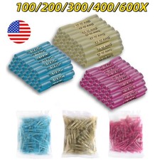 600X Heat Shrink Butt Splice Wire Connector Insulated Waterproof Crimp Terminals