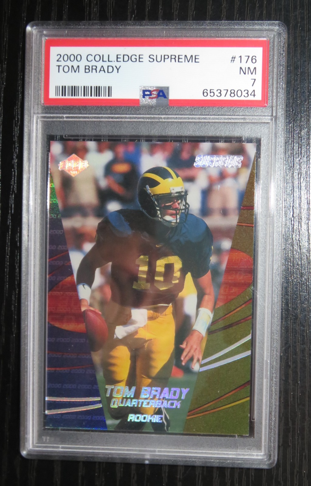 2000 Collectors Edge Supreme TOM BRADY Rookie Card #176 Serial /2000 PSA NM 7