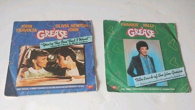  2 x 7'' single Vinyl You're The One That I Want & Frankie Valli Grease 1798