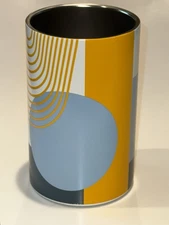 Society6 Insulated Wine Chiller Cooler Retro Mod Graphic S/S Yellow/Blue VGUC