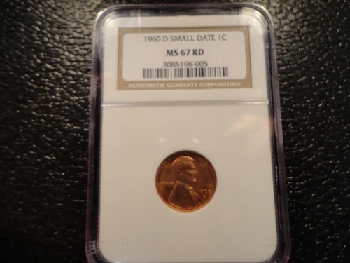 1960-D LINCOLN CENT NGC MS-67 RED SMALL DATE- DISCOUNT