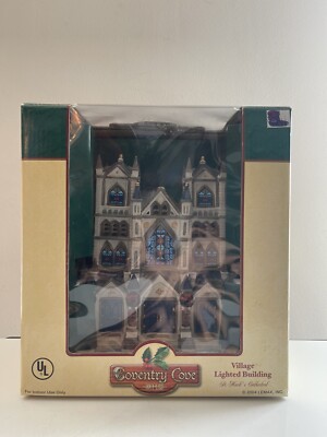 2004 Lemax Coventry Cove Christmas Village Lighted Building St Marks Cathedral