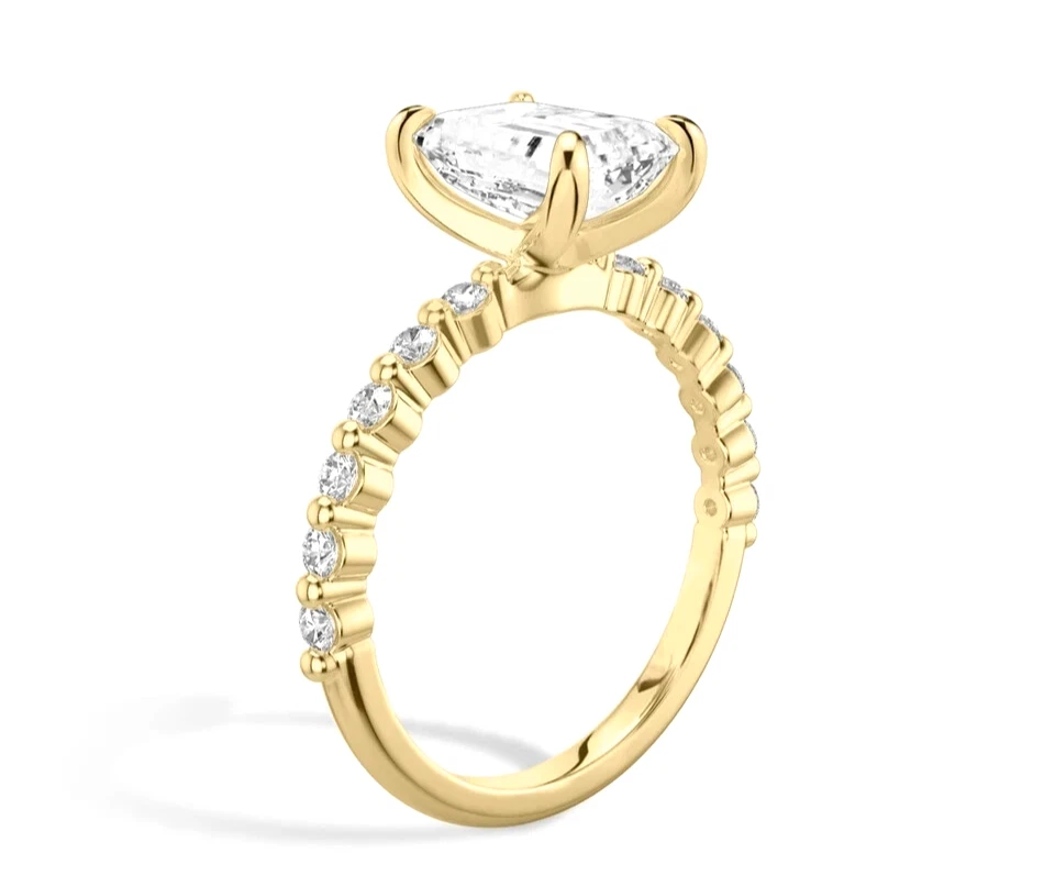 14k Yellow Gold 1.00 Carat Emerald Cut Lab Grown Diamond Solitaire Women's Ring - Image 2 of 4