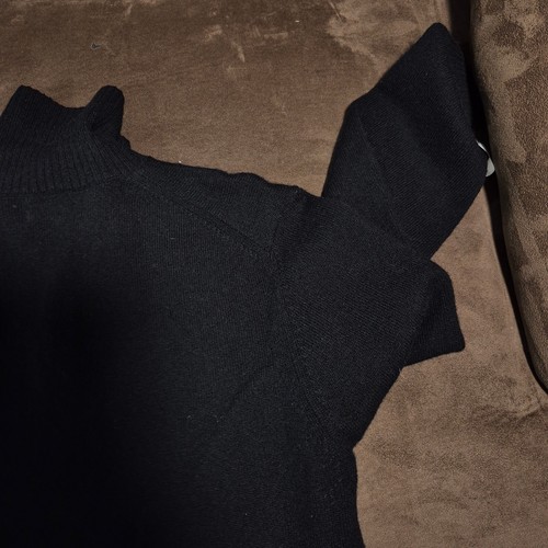 MASSIMO DUTTI WOOL CASHMERE SWEATER HENLEY BUTTON WITH COLLAR BLACK - Picture 14 of 15