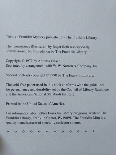 Franklin Library Quiet as a Nun RARE MINT Antonia Fraser Leather Edition Classic - Picture 12 of 13
