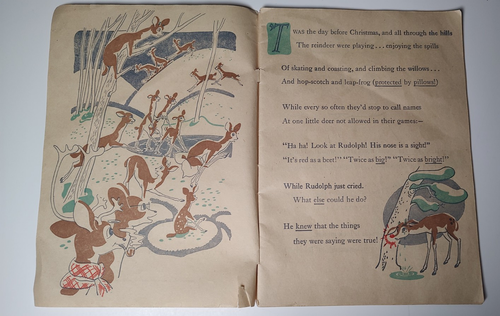 RUDOLPH The Red-Nosed Reindeer, 1939 FIRST EDITION, Montgomery ward No Cover - Picture 7 of 7