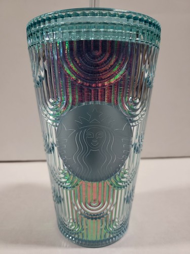 Starbucks 2022 Spring Green Iridescent Core 16oz Grande Cold Cup Tumbler New - Picture 2 of 8