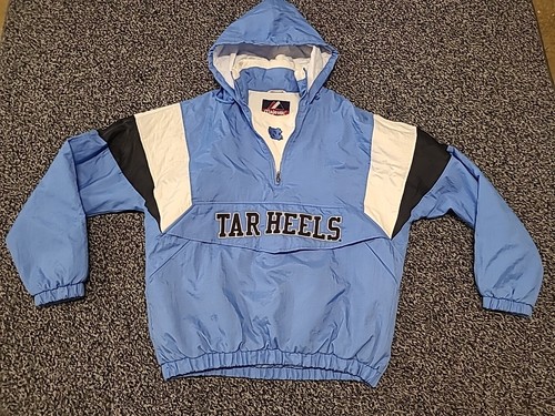 Vintage Y2K Majestic North Carolina UNC Teer Heels Pullover 1/2 Zip Jacke Large - Bild 1 von 9