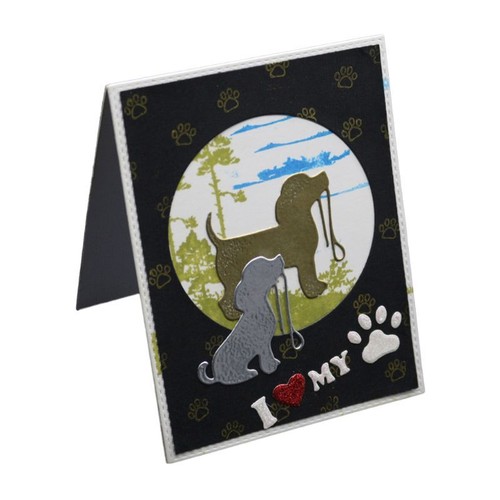 Netter Hund Stanzformen Schablone DIY Scrapbooking Prägepapier Karte Handwerk - Picture 8 of 12
