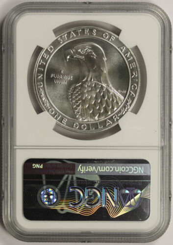 1983-S Olympics Discus Thrower Modern Silver Commemorative Dollar $1 MS 69 NGC - Picture 2 of 4