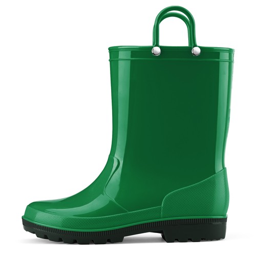 HISEA Kids Toddler Rain Boot Easy-On Handle Waterproof Comfy Outdoor Mud Wellies - Picture 49 of 87
