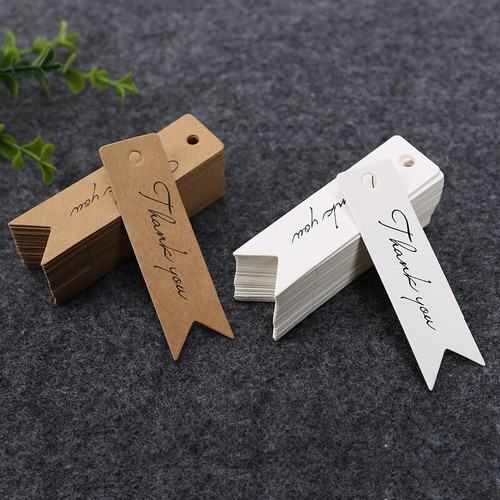 100/500Pcs Thank You Handmade With Love Business Kraft Paper Gift Tags Strings - Picture 18 of 18