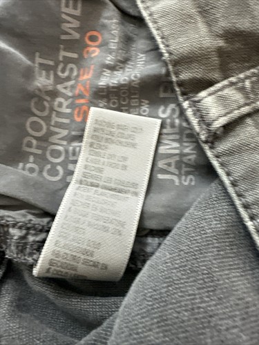 JAMES PERSE Mens Sz 30 Black Pants Standard 5 Pocket Contrast Button Fly Pocket - Picture 13 of 14