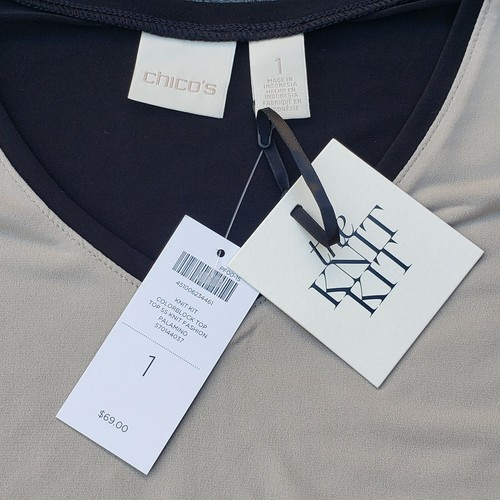 Chico's Tan and Black Asymmetrical Top and Vest Zipper Set size 1 - Bild 8 von 12