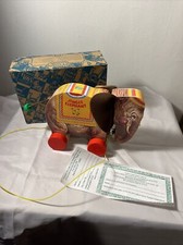 1993 Fisher Price Toy Fest Jingle Elephant No. 6145 Pull Toy NOS, MIB