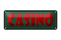 Blechschild Hinweis 27X10 Cm Casino Metall Deko Schild Tin Sign