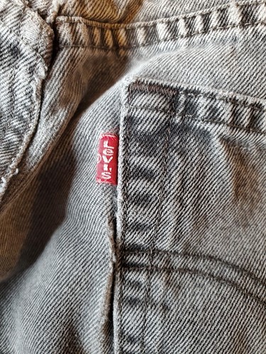 VTG Levi's Men's 550 Relaxed Fit Black Distressed 00550-0260 33x34 (32x32) *HOLE - Picture 12 of 21