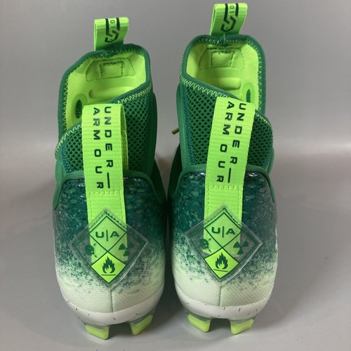 Under Armour Spotlight Lux MC 2.0 Cleats Green White Men’s 14 - Picture 4 of 4