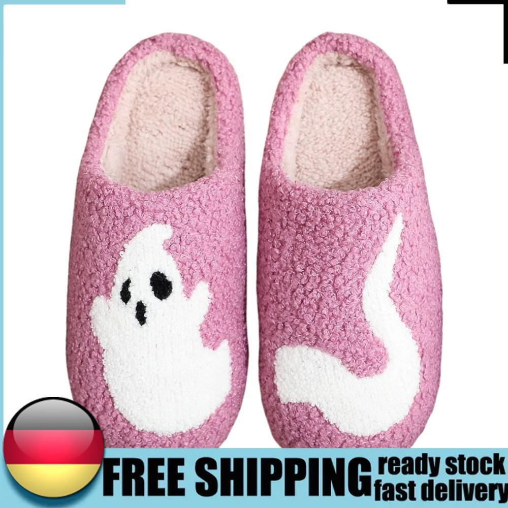 APL Halloween Fantasma Peluche Pantofole Punta Chiusa Ciabatte Morbide Pelose per Inverno