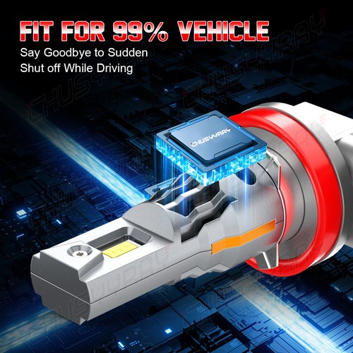 2pc H8/H9/H11 CSP LED Headlight 6000K White Bright High/Low Beam Bulbs - Bild 7 von 14