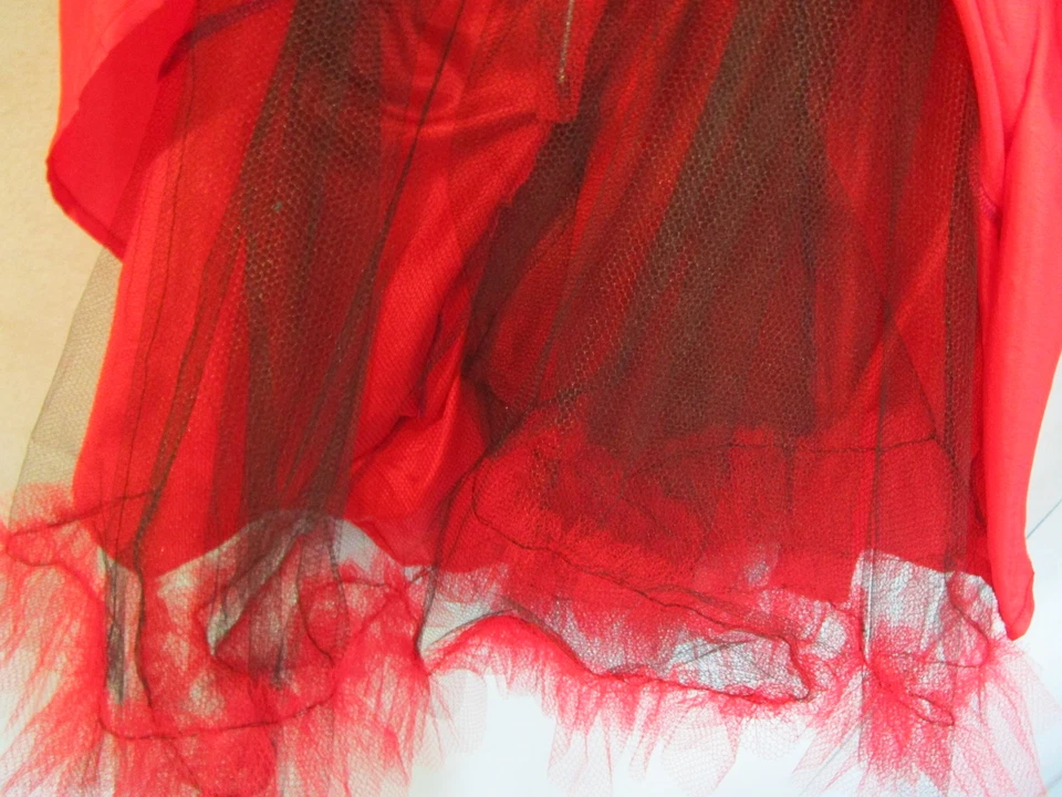 FALDA CANICHE ROJO DISFRAZ HALLOWEEN extra grande niño 12-14 xlc niño HECHO A MANO Foto 4 de 4