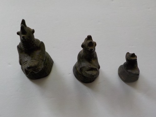 Set/3 Antique Burmese Bronze Mythical Duck Opium Weights - Picture 4 of 5