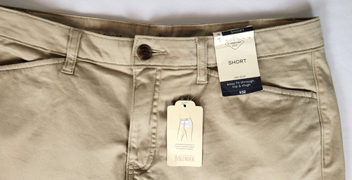 St. John's Bay NWT Women's 12 Inseam 7" Khaki Tummy Control Cotton Blend Shorts - Picture 4 of 10