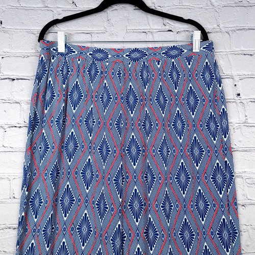 Karen Kane Pants Womens XL White Blue Relaxed Pull On Viscose Summer Resort Wear - Picture 3 of 17