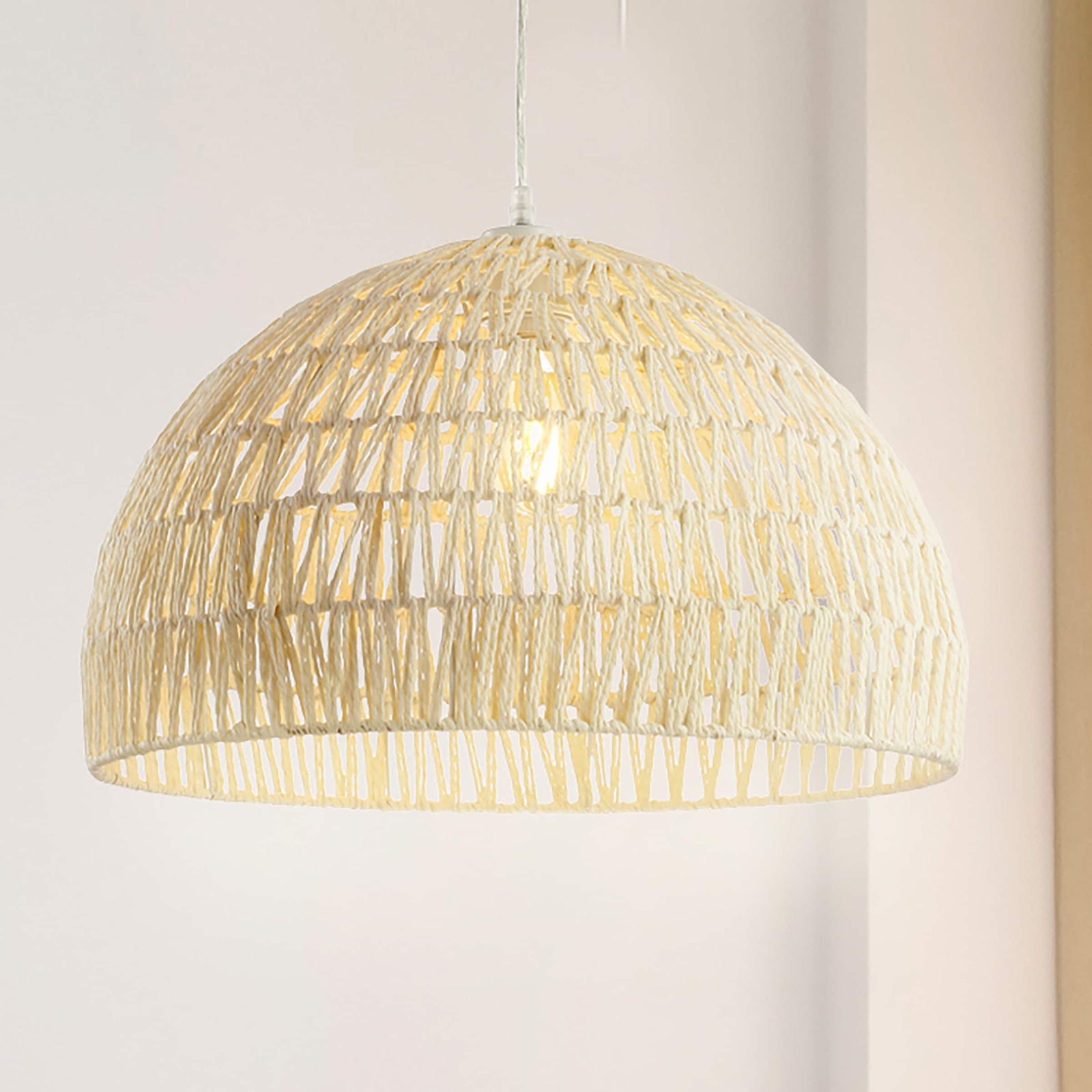 Bohemian Modern Rattan and Iron LED Pendant Light by Jigu