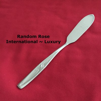 Luxury Int'l RANDOM ROSE Master Butter Knife 6 1/2'' Stainless Steel Flatware