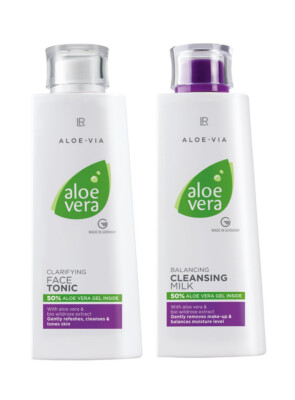 LR Aloe VIA Gesichtswasser Skin Lotion + Reinigungsmilch Cleansing Milk 2x 200ml