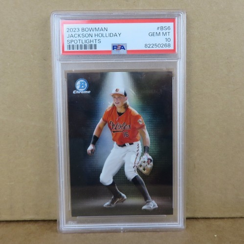 JACKSON HOLLIDAY 2023 Bowman Cromo Focos #BS-6 PSA ¡FENÓMENO DE ORO 10 PIEZAS! - Imagen 4 de 4