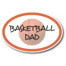 Basketball Dad Sports Oval Magnet Decal, 4x6 Inches, Automotive Magnet for Car