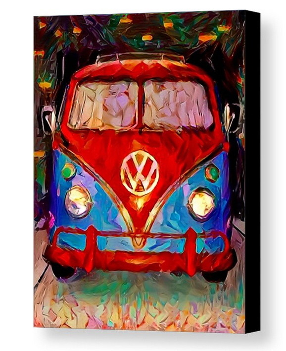 Framed Abstract VW Bus Van Volkswagon Art Print Limited Edition w