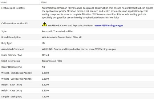 OEM Type Oil Filter WIX for MERCEDES-BENZ S600 2016-2017 V12-6.0L - Picture 3 of 8