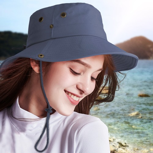 Sombrero de sol de ala ancha de verano transpirable gorra de cubo pesca protección UV hombres mujeres - Imagen 28 de 251