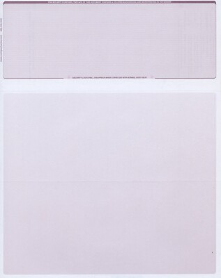 #ad 500 Blank Check Stock Paper Check on Top Burgundy Pinstripe $41.57