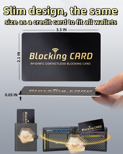 Carte Blocco RFID Confezione da 6, Protezione Passaporto Carta di Credito di Debito NFC Contactless - Foto 4 di 4
