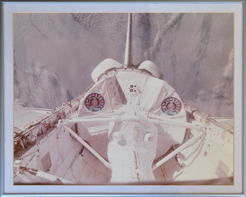 STS-9 mission 1983 photograph of ESA Spacelab module in space shuttle Columbia