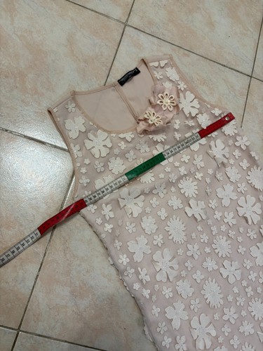RINASCIMENTO Vestito abito rosa applicazioni floreali Tg S - Foto 9 di 11